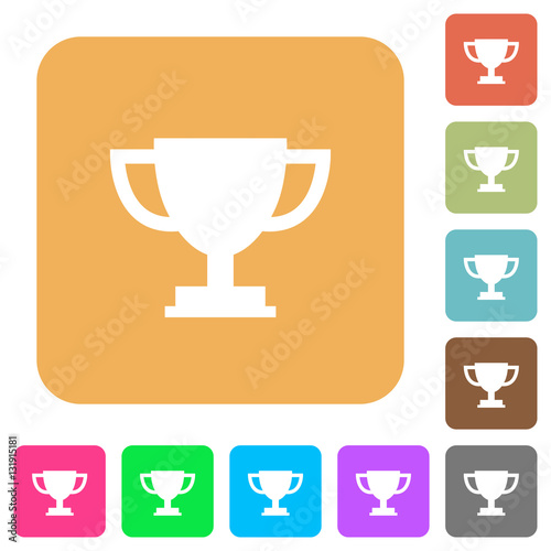 Trophy cup rounded square flat icons