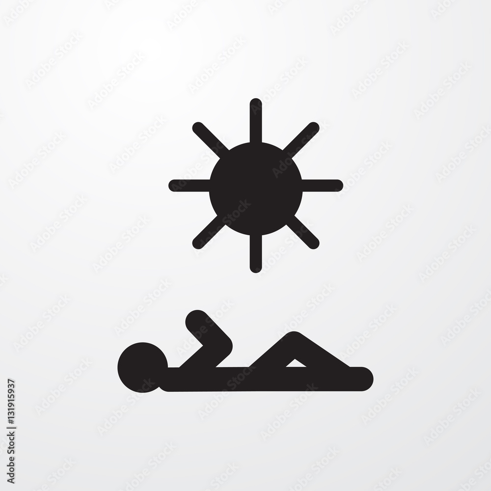 man laying in sun icon illustration man laying in sun icon illustration