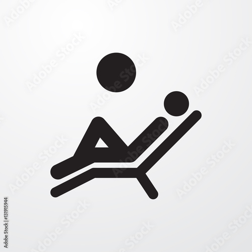 man laying in the sun icon illustration