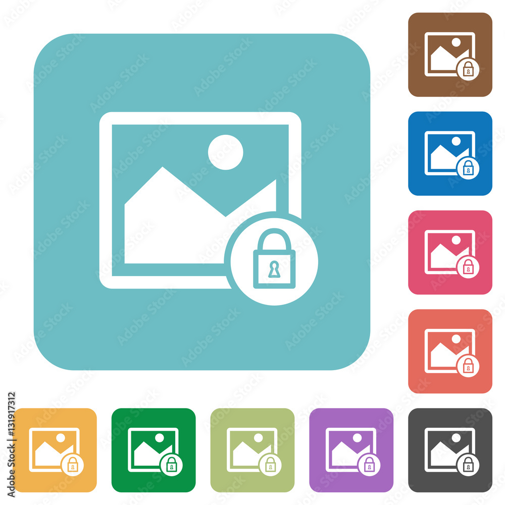 Lock image rounded square flat icons Lock image rounded square flat icons