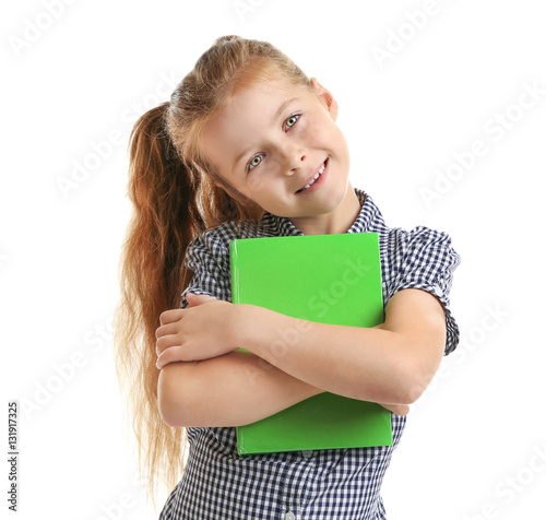 Cute little girl with green...
