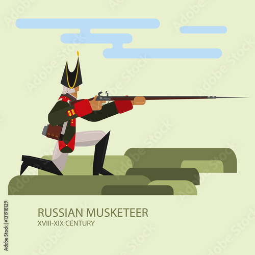 Russian musketeer flat object eps10