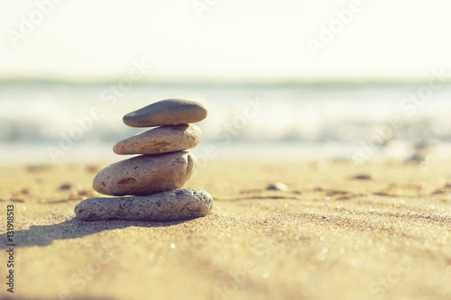 Spa stones on the beach