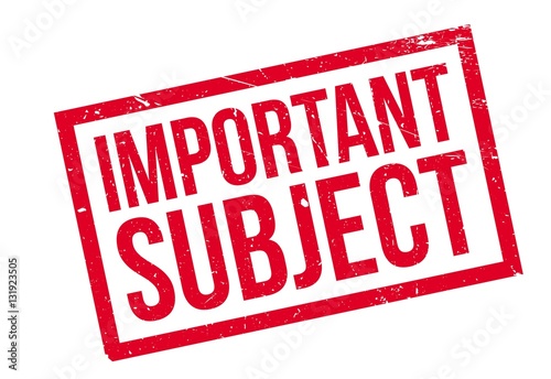 Important Subject rubber stamp