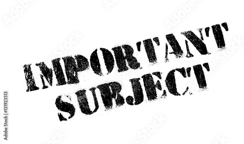 Important Subject rubber stamp