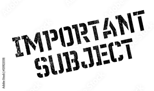 Important Subject rubber stamp