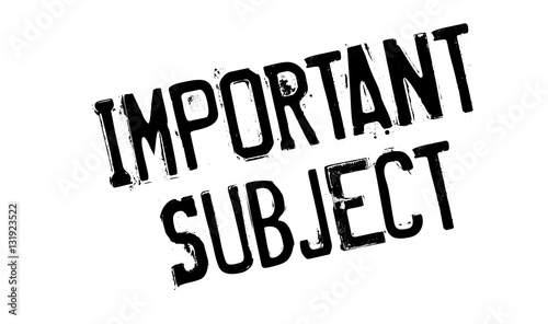Important Subject rubber stamp