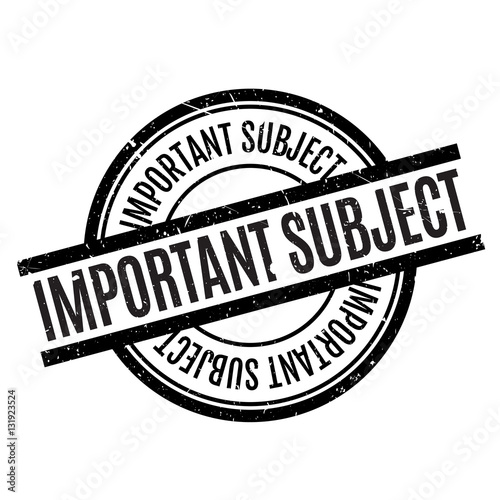 Important Subject rubber stamp