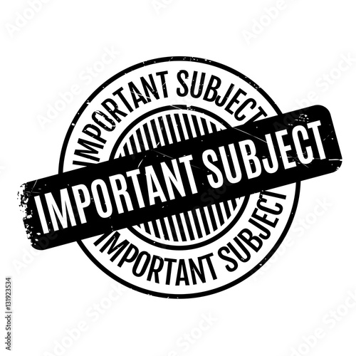 Important Subject rubber stamp