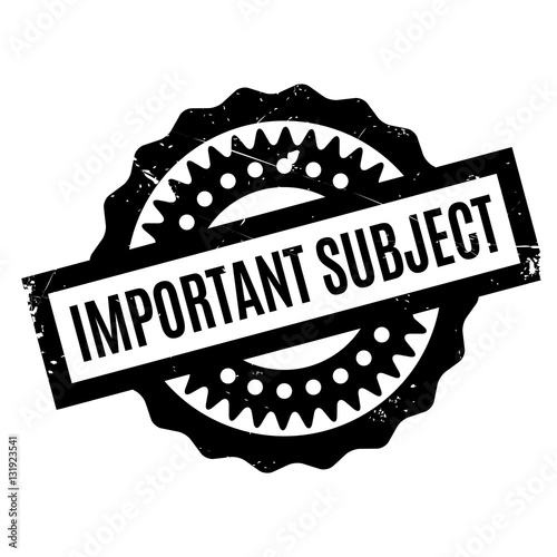 Important Subject rubber stamp