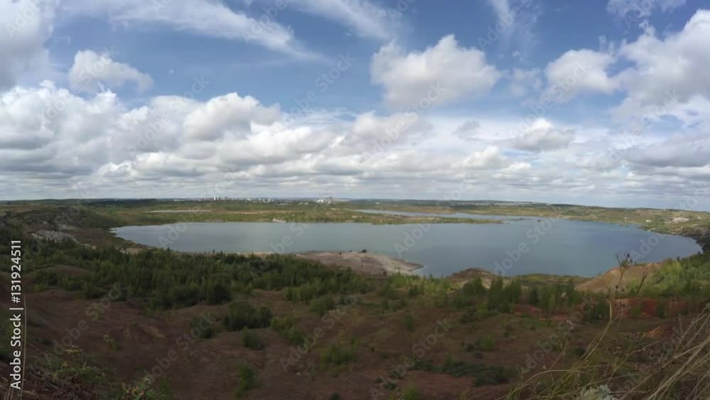Lake on a sunny summer day. Clouds float. Summer. Video Lake on a sunny summer day. Clouds float. Summer. Video