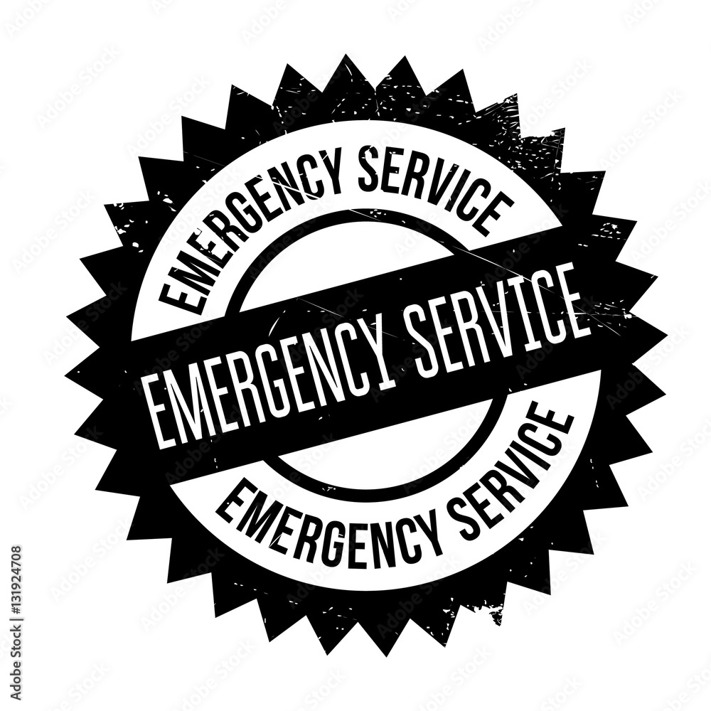 Emergency Service stamp. Grunge design with dust scratches. Effects can be easily removed for a clean, crisp look. Color is easily changed.