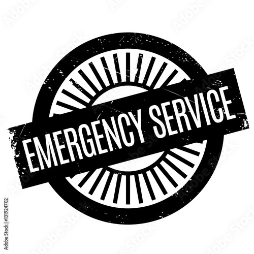 Emergency Service stamp. Grunge design with dust scratches. Effects can be easily removed for a clean, crisp look. Color is easily changed.