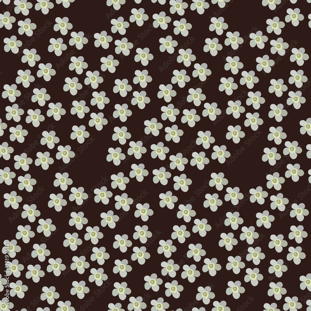 Seamless vector floral pattern on dark brown background. Yarrow. Seamless vector floral pattern on dark brown background. Yarrow.