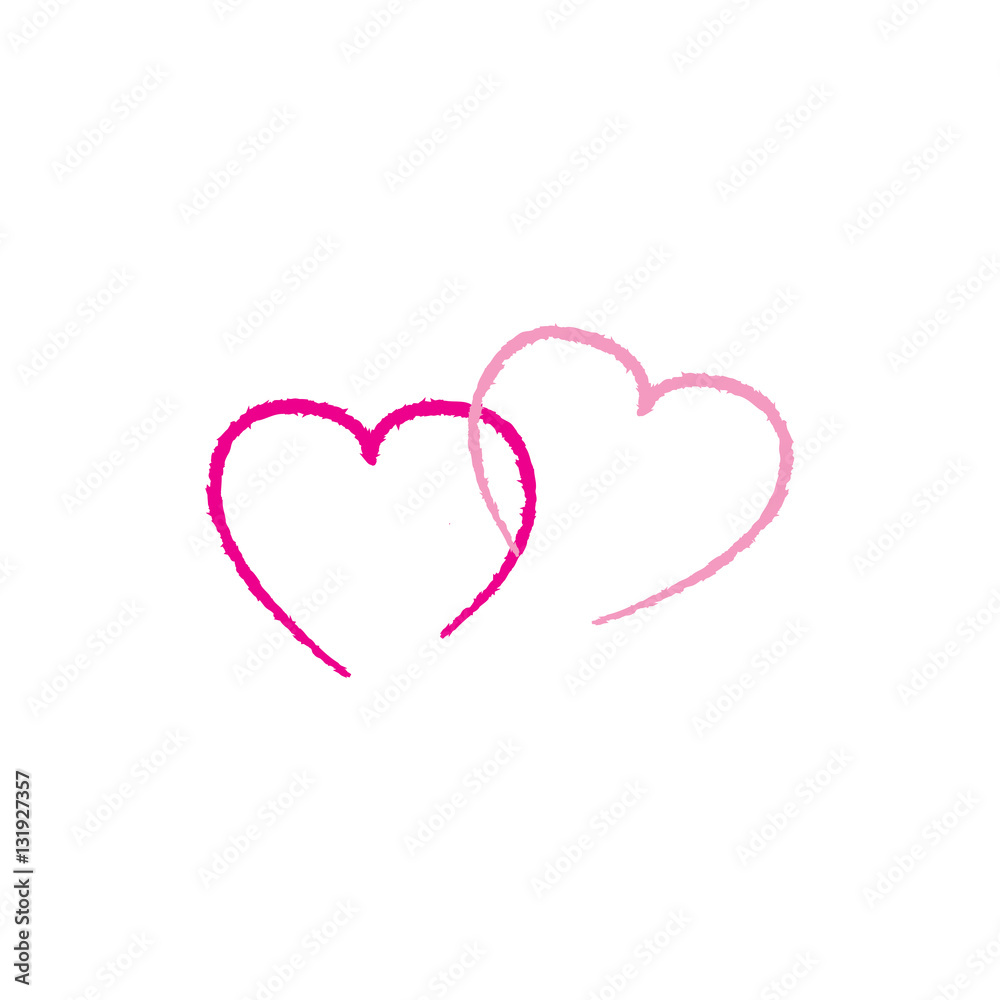 Heart two ribbon isolated Heart two ribbon isolated