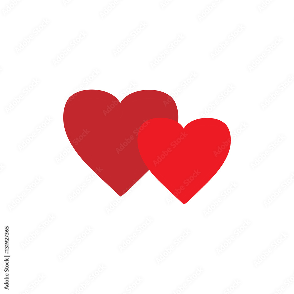Heart two red isolated Heart two red isolated
