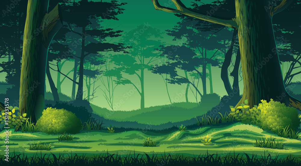 Seamless background with forest