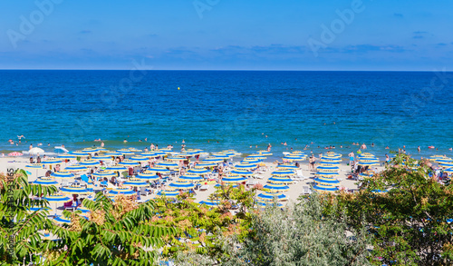 The Black Sea shore, blue clear water, beach of Resort Albena, Bulgaria © Nikolai Korzhov
