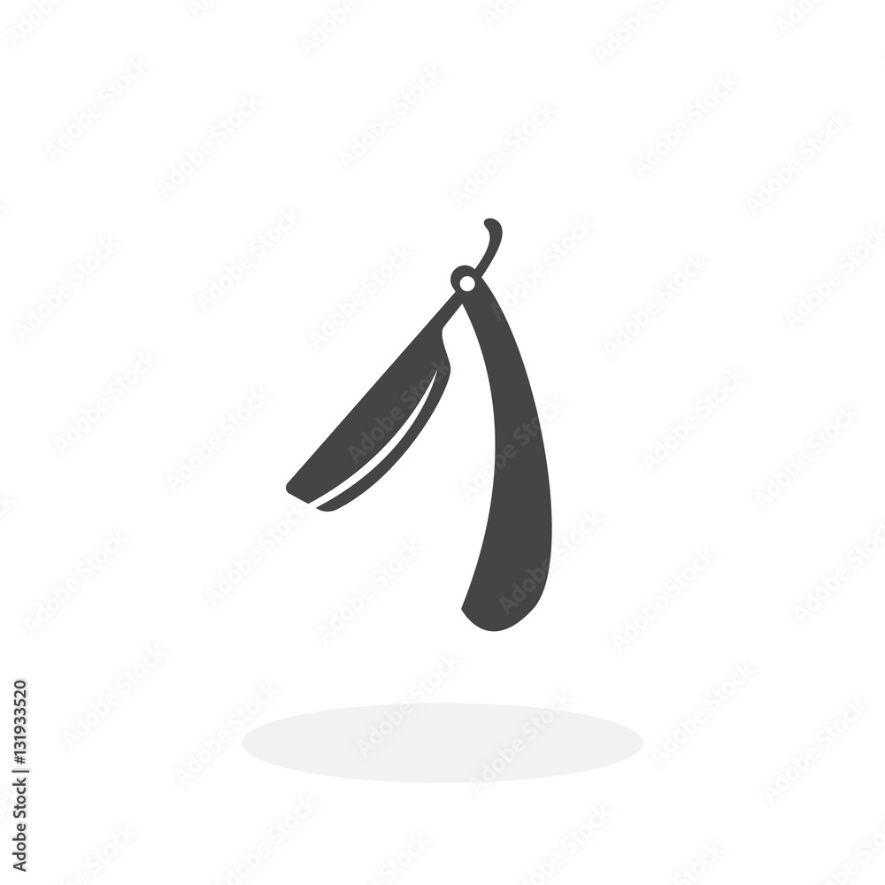 Straight razor Icon. Vector logo on white background Straight razor Icon. Vector logo on white background