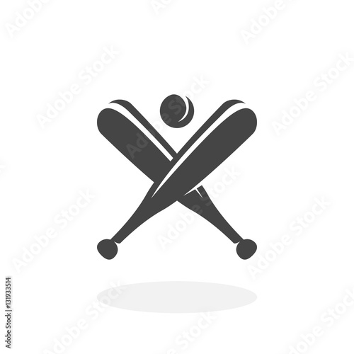 Baseball bats Icon. Vector logo on white background