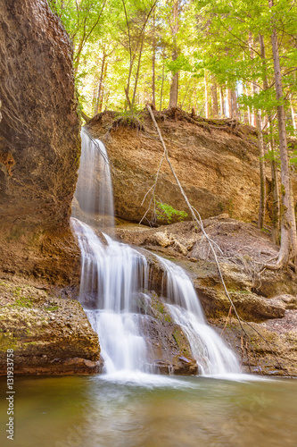 view of waterfall cascade in springtime