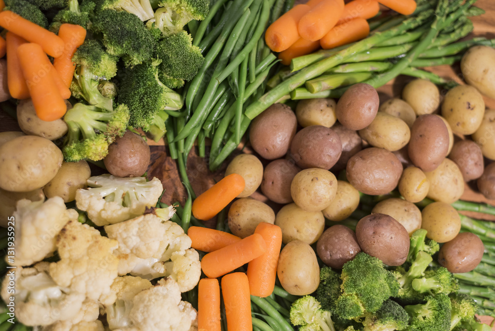 Garden Harvest Vegetables from above