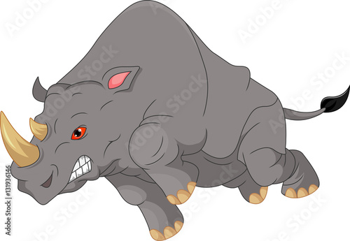 angry rhino cartoon