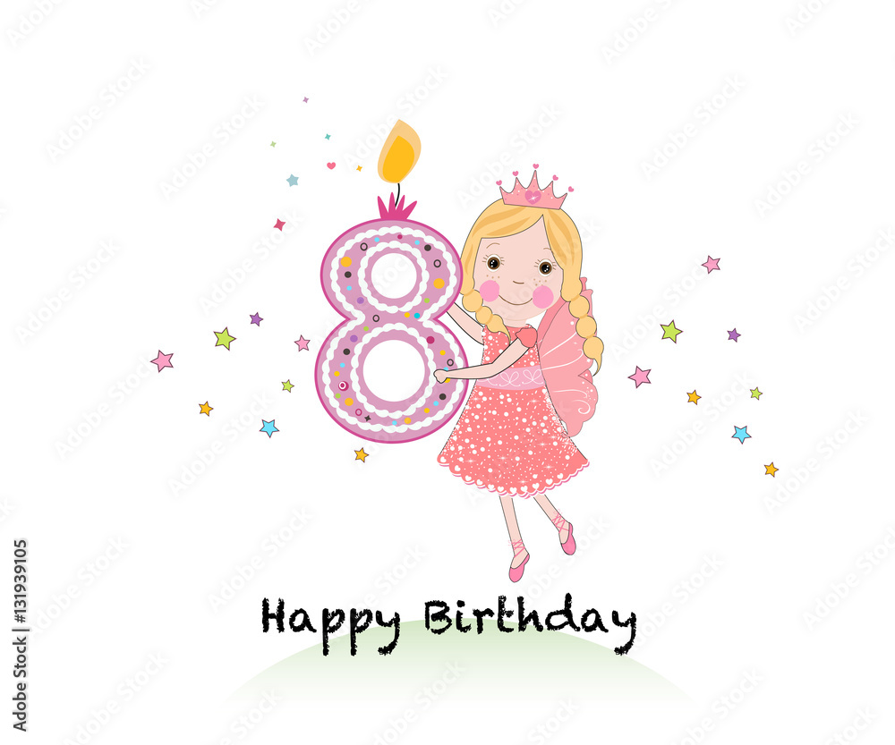 Happy eigth birthday candle Happy eigth birthday candle