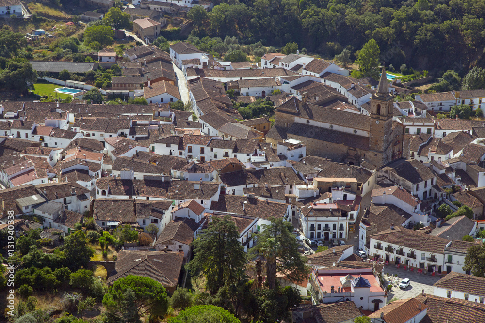 Fototapeta premium Alajar Village from Peña de Arias Montano Spain