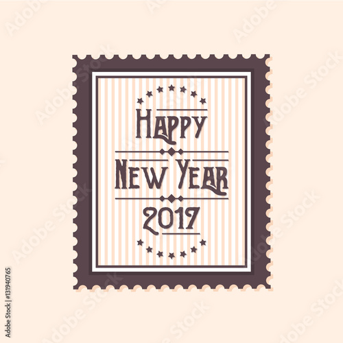 Modern Happy New Year 2017 Celebration Card, Suitable for Invitation, Web Banner, Social Media, and New Year Related Occasion