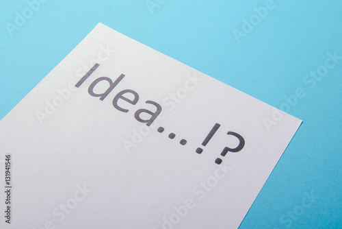 Idea word on white paper
