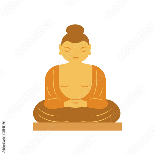 Buddha bangkok thailand religion statue vector illustration.