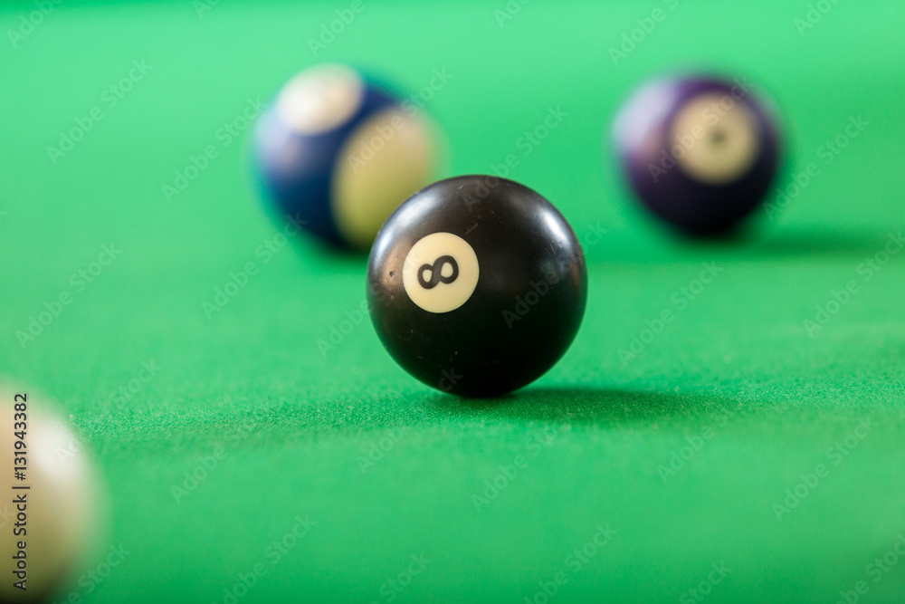 Snooker ball on billiard table Snooker ball on billiard table