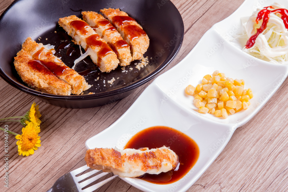 Cheese pork cutlet - Korean food