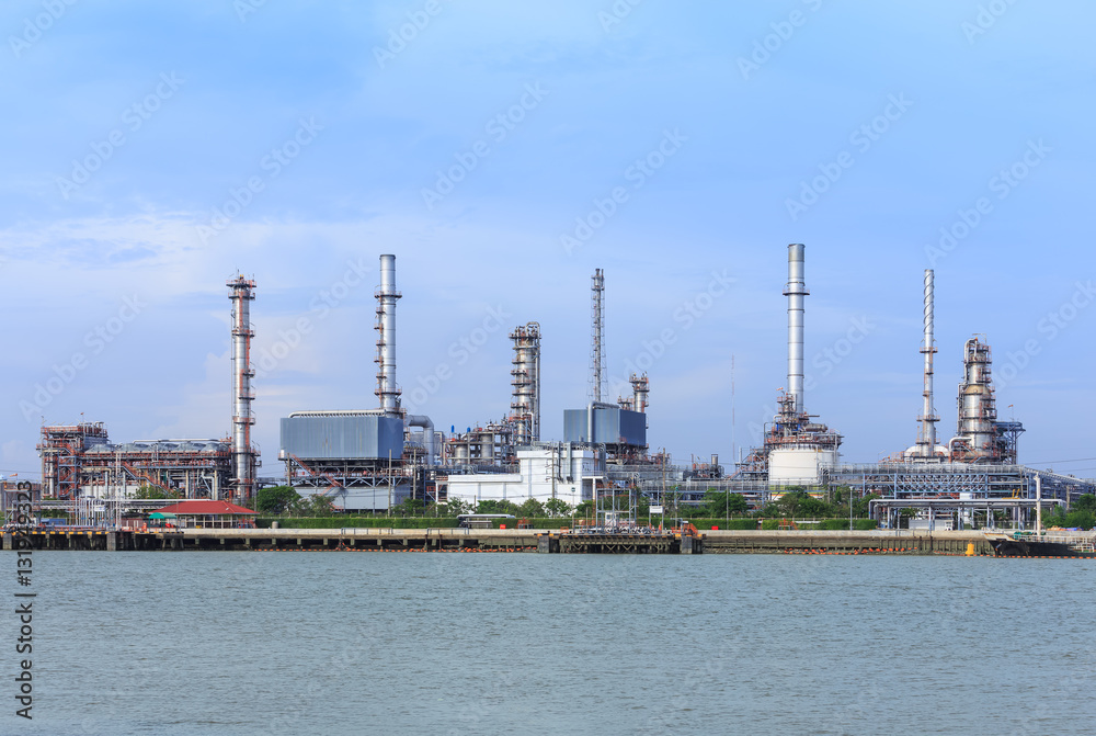 Oil refinery on water front Oil refinery on water front