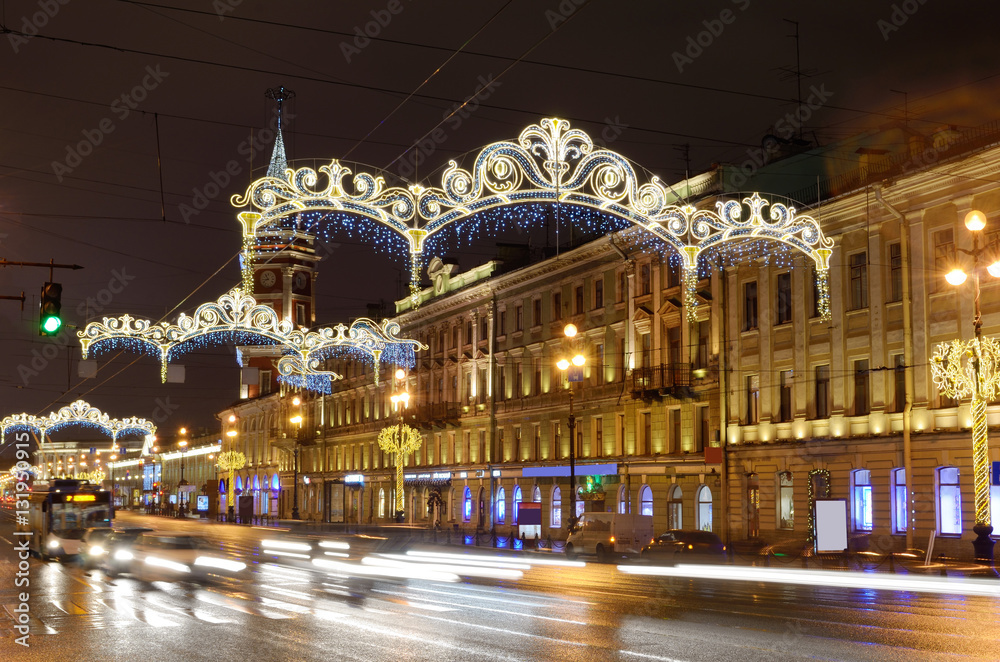The Christmas decoration of the city.