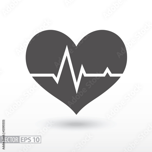 Heart beat - flat icon