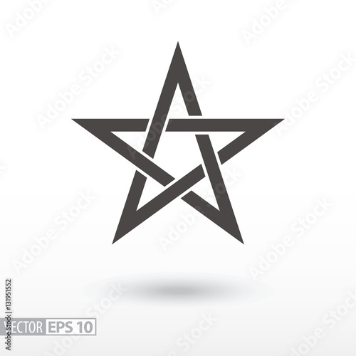 Sign Star. 5-point Celtic star knot. Pentagram