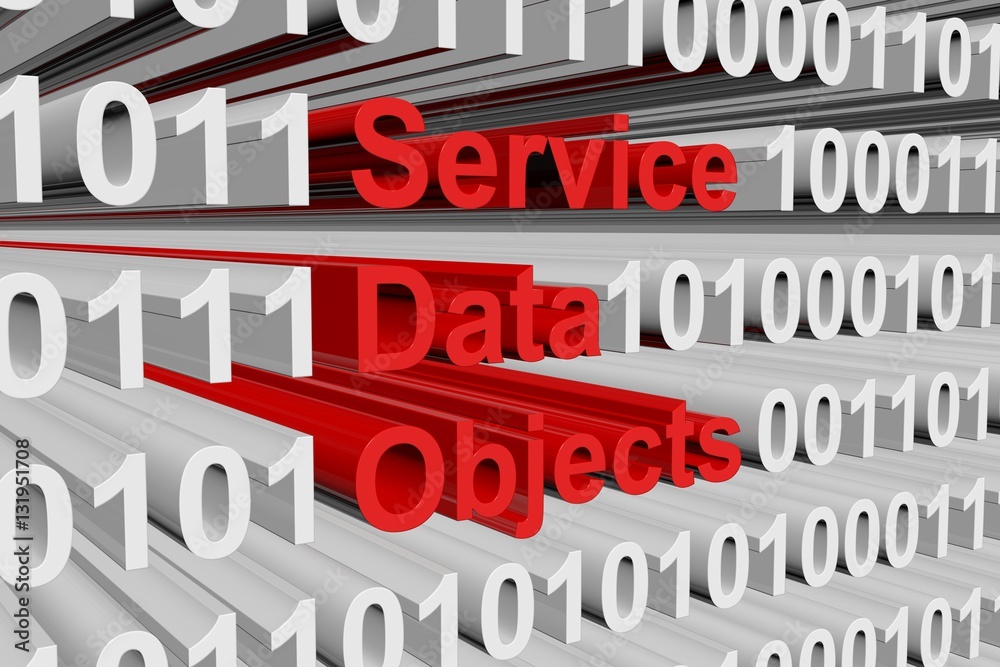 Service Data Objects in the form of binary code, 3D illustration Service Data Objects in the form of binary code, 3D illustration