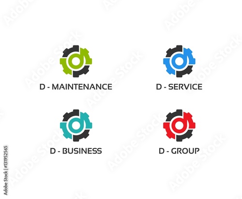 Simple d initial maintenance logo set variation photo