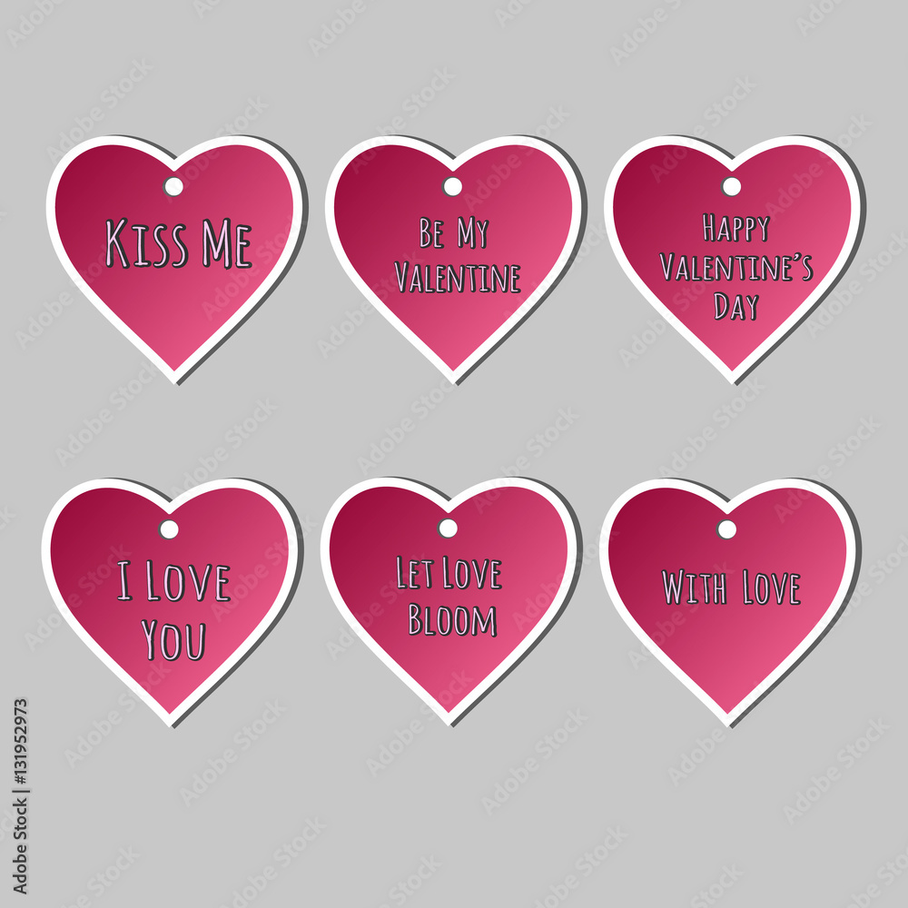 Set of stickers Valentine's Day