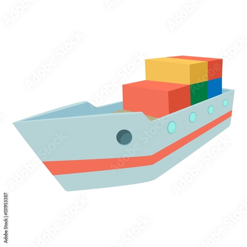 Ship icon. Cartoon illustration of ship vector icon for web