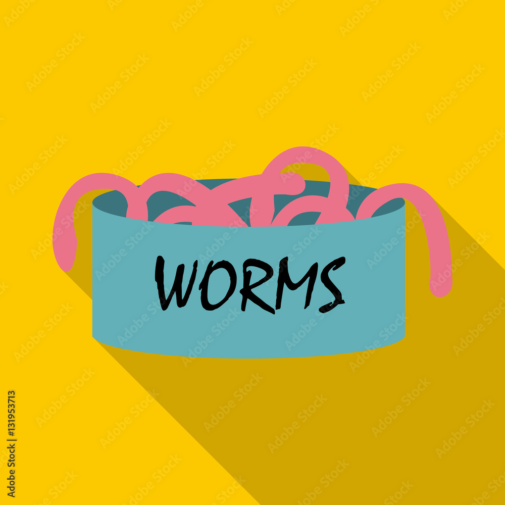 Worms icon. Flat illustration of worms vector icon for web