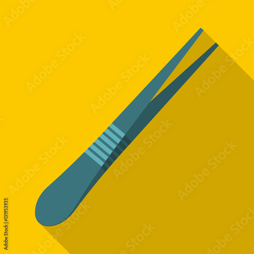 Eyebrow tweezers icon. Flat illustration of eyebrow tweezers vector icon for web