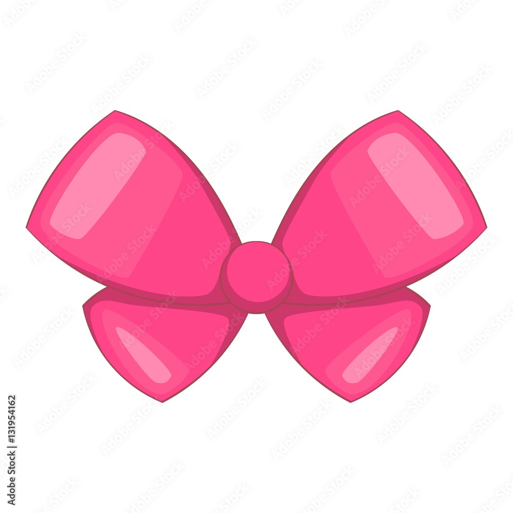 Pink bow icon. Cartoon illustration of pink bow vector icon for web design Pink bow icon. Cartoon illustration of pink bow vector icon for web design