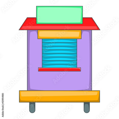 Fast food trailer icon. Cartoon illustration of fast food trailer vector icon for web design