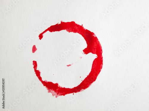 Red wine stain on the napkin