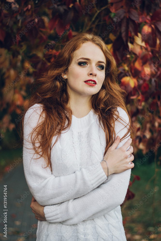 Portrait of happy beautiful redhaired girl smiling Portrait of happy beautiful redhaired girl smiling