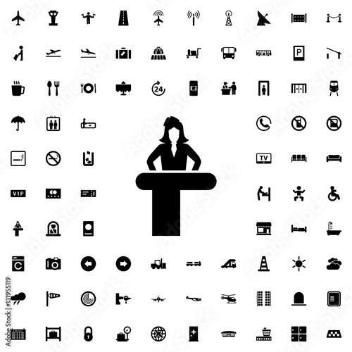 airport desk icon illustration