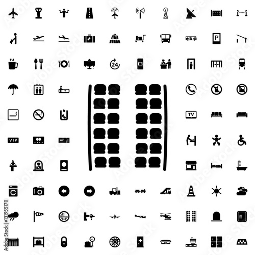 plane seats icon illustration